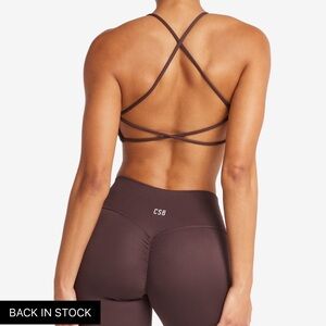 Crop Shop Boutique Chocolate Strappy Sports Bra & leggings set